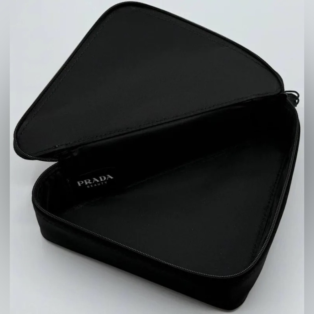 Prada Beauty Pink and Black Geometric Triangular Pouch - Picture 8 of 14
